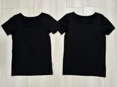ユニクロ ヒートテックＵネックＴシャツ 黒 140 2枚セット