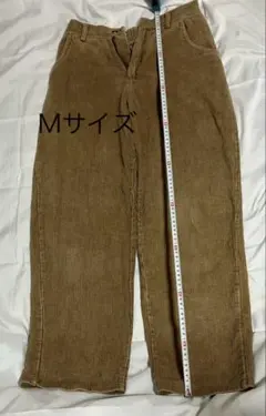 レディース コーデュロイ ゆったりパンツ　ブラウン色 Mサイズ