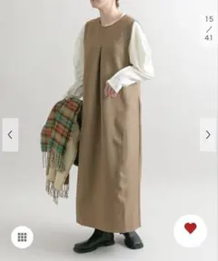 美品✨BEARDSLEY マルワンピース 異素材切替 バルーン グレーM - メルカリ