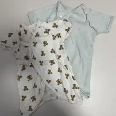 ベビー肌着2点セット クマ柄・星模様