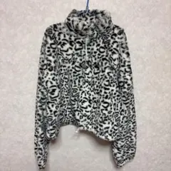 ヒョウ柄 フリース ハーフジップ ジャケット