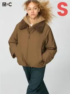 新品 UNIQLO C / パフテックジャケット（BROWN・Sサイズ）