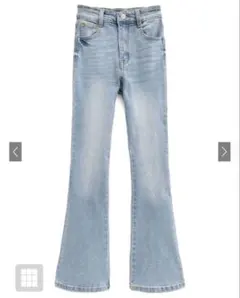 GRL 【cu498】ハイウエストフレアデニムパンツ　　　 ライトブルーS 新品