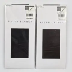 ラルフローレン　グレンチェック柄　膝下タイツ　2足　ブラック　ダークブラウン