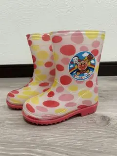 【美品】アンパンマン 水玉模様 レインブーツ 15.0cm