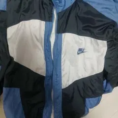 希少90sNIKEナイロンジャケットスウォッシュロゴ刺繍マルチカラー好配色短丈