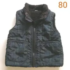 再値下げ♪ブルーグリーン、ブラックチェックのベスト