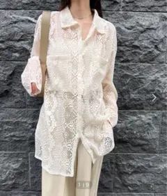 select MOCA アイボリー レースシャツ 長袖のサムネイル
