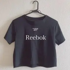 美品 Reebok クロップドTシャツ ブラック リブTシャツ M ミニTのサムネイル