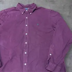 Y*K様 90s Ralph Lauren 長袖シャツ 無地 XL ボルドーのサムネイル