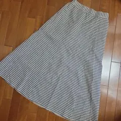 レディース チェック柄 フレアロングスカート