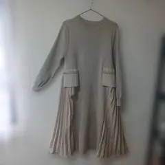 新品！！ABITOKYOアイボリープリーツスカート付き ロングワンピース