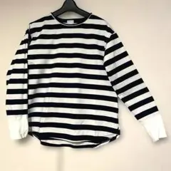 ネイビー×ホワイト ボーダー長袖カットソー