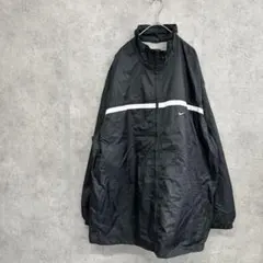 NIKE ナイキ 90s ナイロンジャケット 刺繍ロゴ ネイビー XXL