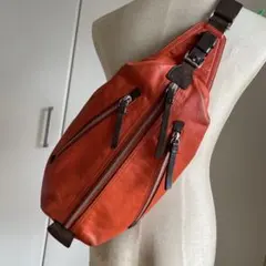 コーチ COACHトンプソンレザースリングバッグF70360 中古オレンジ