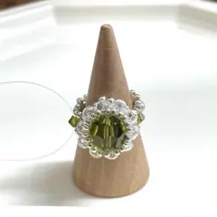 no.741 ビーズの指輪 ビーズリング　ハンドメイド