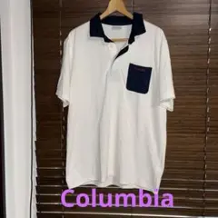 Columbia ポロシャツ XL ホワイト/ネイビー美品