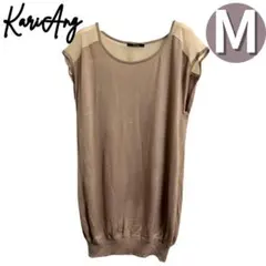 レディース　トップスMベージュ　ニット　KariAng カリアング　ノースリーブ