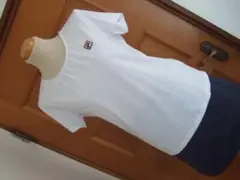 FILA テクスチャー入りホワイト半袖Tシャツ