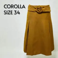 COROLLA クローラ Aラインベルト付スカート マスタード 34【440】のサムネイル