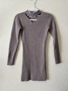 SPIRALGIRL チョーカータイトニットワンピース 長袖ニット