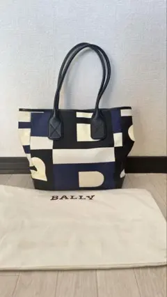 BALLY バリー トートバック ネイビー/ホワイト