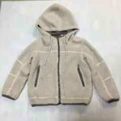 ボアフードジップアップジャケット クリーム色 130cm