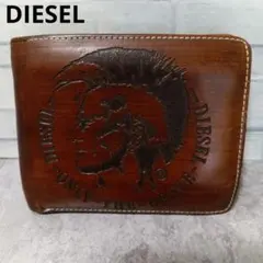 DIESEL　ディーゼル 二つ折り財布 ブラウン　メンズ　刻印　ブレイブマンのサムネイル