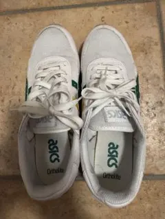 ASICS メッシュスニーカー ホワイト/グリーン/イエロー