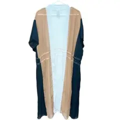 早い者勝ち❣️ロングカーディガン ベージュ ネイビー【1X】