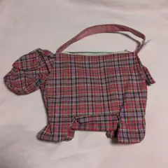 Cheri Ange Petit Loup 犬　チェック　犬型　タグ付き