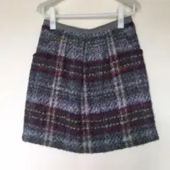 組曲　ウールスカート　チェック柄