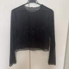 PRINCESSE tam.tam ブラックドットシースルー長袖トップス