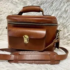 希少 HERZ ヘルツ カメラバッグ レザー チョコ N-5 2wayのサムネイル