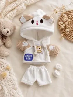 ドール服 ハムスター耳フードパーカーセット レッグカバー付き オビツ11