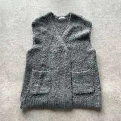 K1681 スタディオクリップ ニットベスト 大人可愛い ゆったり ブルーグレー
