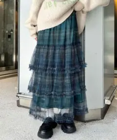 まんまるさん専用　チャオパニック　チュールフリルティアードスカート