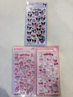 クロミ、キティ、マイメロシール3枚セット