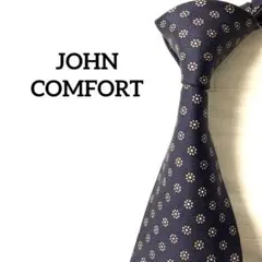 ジョンコンフォートJOHN COMFORT ネクタイ　花柄　小紋　ドットネイビーのサムネイル