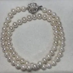 美品】ジュエリーマキ アコヤ真珠 パールネックレス フラワー シルバー