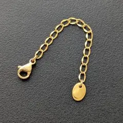 ネックレス延長アジャスター　5cm　オーバル　ステンレス　ゴールド　*1272