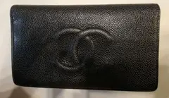 CHANEL　長財布　キャビアスキン　ブラック