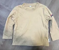 FILA ベビー 長袖Tシャツ ロンT 90 ベージュ ロゴ入り