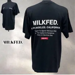 ミルクフェド　Tシャツ ビッグプリント　黒　綿100%　半袖　5724