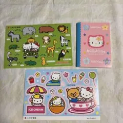 ハローキティ　製薬会社　ご褒美シール　キティちゃん　ミニノート　2点セット