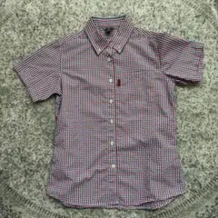 mont-bell モンベル 半袖シャツ チェック ボタンダウン ウィックロンM