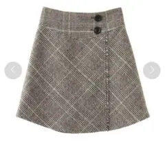 31 Sons de mode ボタン付ハイウエストチェックスカート