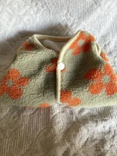 犬用 フリース ベスト Sサイズ 花柄 もこもこ 防寒着 小型犬 ドッグウェア