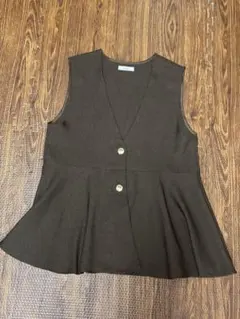 しまむら　ジレ　ベスト　ブラウン　M