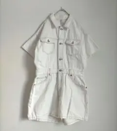 ZARA ホワイトデニム ショートオールインワン